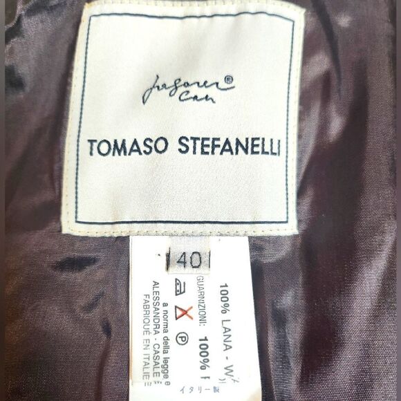 Tomaso Stefanelli Alessandra Wool Leather Jacket Size 40  Made In Italy Brown - Picture 6 of 8